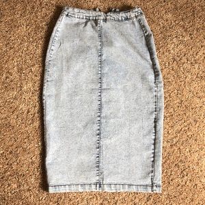 Jean high waisted midi skirt